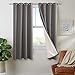 jinchan Thermal Lined Room Darkening Curtains, Grey Light Reducing Curtain Panels for Bedroom Window Curtains Grommet Top, 63 Inch Length One Panel