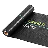 VEVOR Malla Antihierbas 0,4 x 15,2 m, 90 g/m², Tela Geotextil para Control de Maleza Polipropileno Tejido de Alta Densidad para Ventilación, Invernaderos, Drenaje, Jardines, Exterior, Caminos de Grava