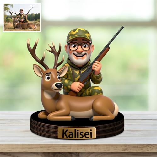 Reyrijf Personalisierte Hirsch Jagd Foto 3D Cartoon Stil Plakette, benutzerdefinierte 2D-Druck Jagd Foto Bilderrahmen Buck Hirsch Elk Dekor Geschenk für Jäger, Männer Dad Papa Grandpa Reyrijf Personalisierte Hirsch Jagd Foto 3D Cartoon Stil Plakette, benutzerdefinierte 2D-Druck Jagd Foto Bilderrahmen Buck Hirsch Elk Dekor Geschenk für Jäger, Männer Dad Papa Grandpa