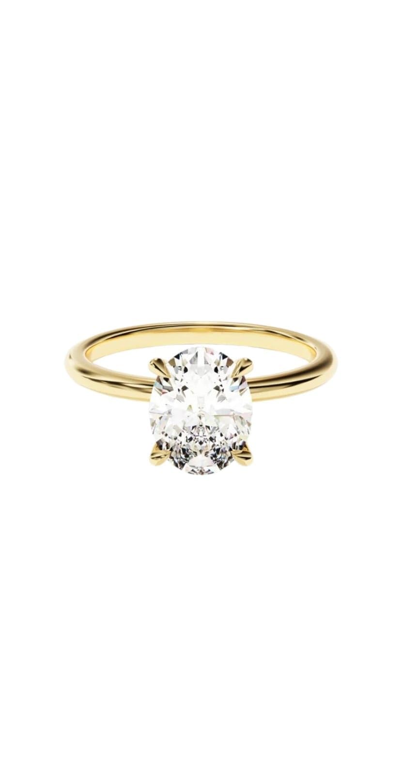 Saasvi Jewels 925 Sterling Silver Gold Plated Oval Brilliant Diamond Cut Zirconia Solitaire Ring For Women & Girls (Yellow Gold, 10) (B0CW6JJWS5) Amazon Price History, Amazon Price Tracker