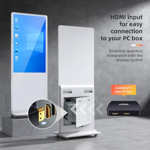 Image of 32'' Digital Signage Display Smart Android LCD Sign Kiosk Electronic Menu Board Advertising Display Screen Monitor HDMI WiFi USB 2K Media Video Player (TouchScreen,White)
