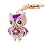 Jzcky Shzrp Lovely Owl Shape Crystal Rhinestone Keychain Key Chain Sparkling Key Ring Charm Purse Pendant Handbag Bag Decoration Holiday Gift(Purple)