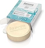 lavera Festes Pflegeshampoo basis sensitiv Feuchtigkeit & Pflege - Shampoo ohne Silikone - zertifizierte Naturkosmetik - sanftes Schaumerlebnis, besonders sanft zur Kopfhaut- 1 Stück / 50 g