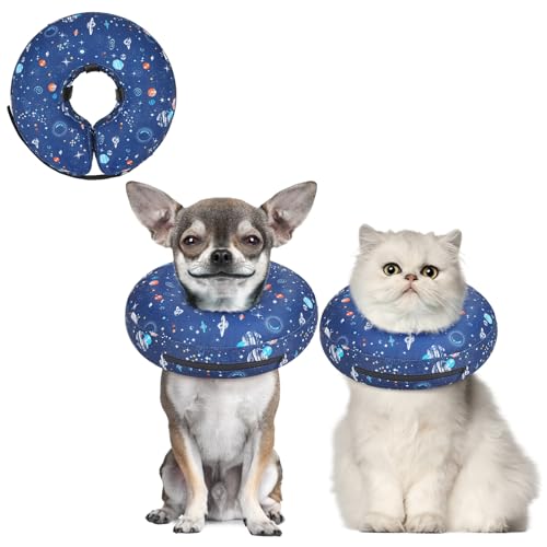 Image of Supet Inflatable Dog Cone Collar for Small Dogs Puppies Cats, Soft Dog Cone Alternative After Surgery for Puppies Cats to Stop Licking