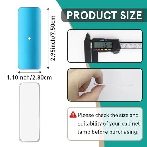 Image of 12 Pcs Under Cabinet Light Magnetic Strip, Replacement Magnetic Strips with Adhesive Backing for Cabinet Lights - Iron Sheet for Cabinet Lighting(7.5cmx2.8cm Not Magnets)