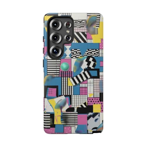 Coque Samsung S25 Ultra anti rayures rigide motif géométrique coloré