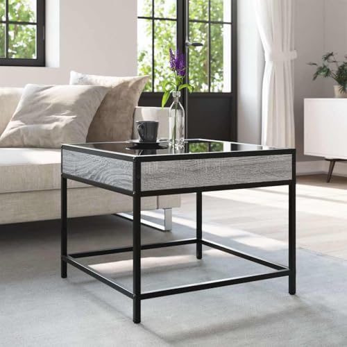 Table basse avec LED salon design moderne bois gris Sonoma 50 cm - 5