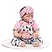 FMONH Reborn Baby Doll, Corps lesté Doux de 22 Pouces, Mignon réaliste Fait à la Main en Silicone poupée Jouet poupée Fait à la Main Dormir Prime Cadeau Ensemble pour 3 Ans + 1214