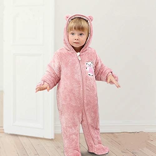Ddy Newborn Baby Girl Boy Snowsuit Hooded Fleece Rompers Flannel Footed Jumpsuit Onesies Winter Outwear Outfits #TOP5