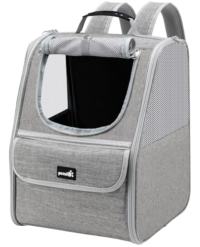 Pecute Mochila para gatos, bolsa de transporte para cães pequenos, mochila para animais de estimação