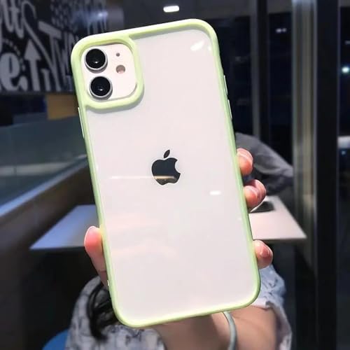 LVVLBBT Funda de Silicona Transparente a Prueba de Golpes para iPhone 15, 14, 13, 12, 11 Pro MAX, Mini, XR, X, XS, 7, 8, 6, 6s Plus (para 14 Pro MAX/Verde)