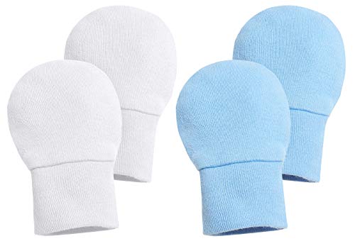 City Threads Newborn Cotton Gloves - No Scratch Mittens Safe Baby Boys Girls