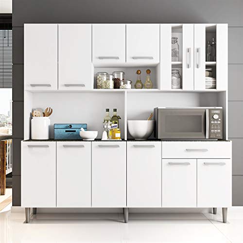 Kit Cozinha Poliman Clara 12 Portas 1 Gaveta Branco Brilhante