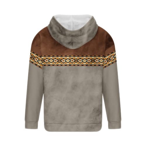 Western Aztec Hoodies for Men Cowboy Hooded Sweatshirt Country Graphic Print Oversized Pullover with Pockets2