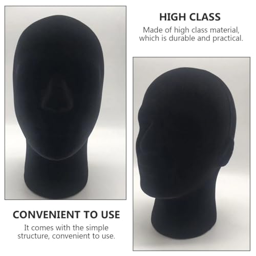Cabeza masculina negra de estructura simple para exhibir pelucas 7