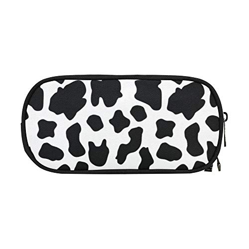 Image of ANANGTEE Cow Print Pencil Pouch Case for Girls Boys Kids Teens 10 | Women Coin Bag Pen 3 Zippers School Supplies Stationery, Office Markers Soft Organizers Large Capacity