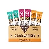Munk Pack Nut & Seed Bar Variety Pack - 1g Sugar, Low Carb & Keto, 3-6g Protein - Gluten Free, Plant Based, Zero Added Sugar - Sweet & Salty Breakfast & Snack Bars, 6 Count