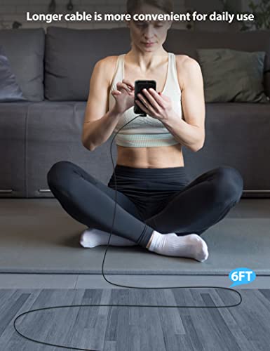 USB C Cable 6 ft for Xiaomi 120W Fast Charging,6A Type C Cable Right Angle Nylon Braided USB-C to USB A Charger for Xiaomi Pad 5 12 Pro 12S Ultra 11T Pro 11 Lite NE, for Redmi Note 11 Pro Black