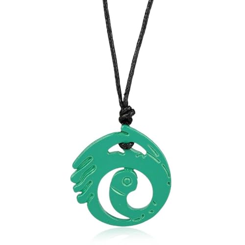 Shopular Anime Necklace Metal Green Pendant Choker Jewelry Fancy Costumes Accessories Cosplay Props