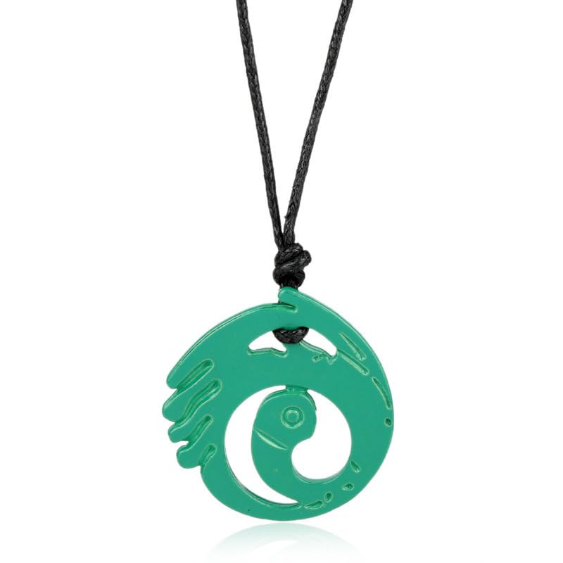 Shopular Colar Anime Lara Croft Tomb Green Raider Pingente Gargantilha Joias Fantasia Fantasia Acessórios Cosplay Adereços, One Size, Zinco, Sem Pedra Preciosa