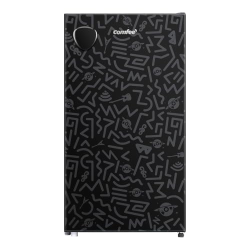 Comfee 88L Kühlschrank mit Chill Box-Fach,41db,Abnehmbarem Griff,82.7cm Höh | Schwarz,Einstellbare Temperatur, Wechselbarer Türanschlag,Chill Box-Fach, Herausnehmbare Glasablagen, Modernes Design, EEK E