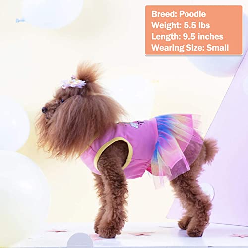 Kyeese Pride Month Dog Dress Glitter Rainbow Dog Skirt Doggie Sundress Pride Month Party Birthday Dress Dog Apparel For Small Dogs #TOP3