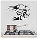 Adesivi murali rimovibili Adesivo in vinile Frutti di mare Caffè Cucina Gamberetti Adesivi murali Decorativi Murales 83 cm x 58 cm