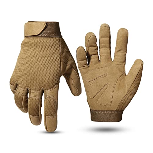 Gants tactiques marron M pour airsoft et randonnée avec chaîne