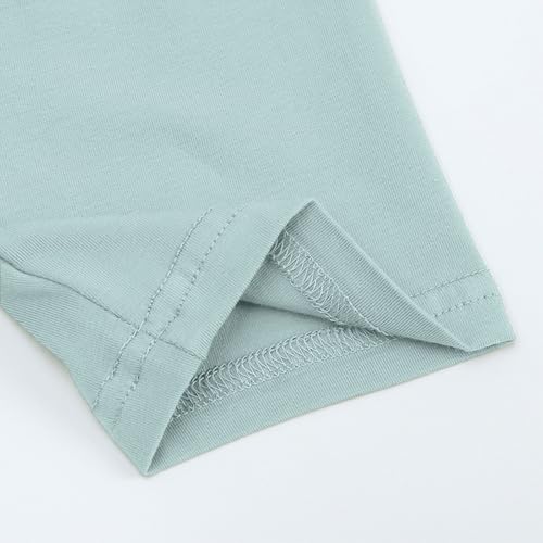 Toddler Kids Girls Boys Solid Color Soft Comfy 2PCS Set Short Sleeve Shirts and Pants Sets Summer Vacation2