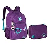 Kit Mochila Rebecca Bonbon Estojo Escolar Meninas (Roxa)