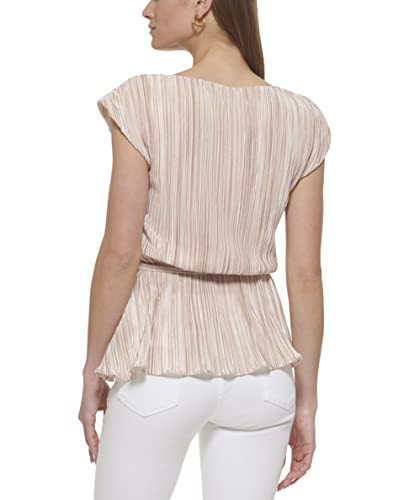 Dkny Women's Everyday Casual Sleeveless Woventop, Cream/Sand #TOP3