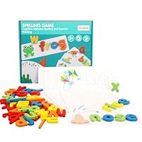 Spelling Games for Kids, Alphabet Flash Cards Toys, Wooden Spelling Game Toys, Educational Toys for 3+ Year Olds Kids Toy Alphabet Flash Cards Toy