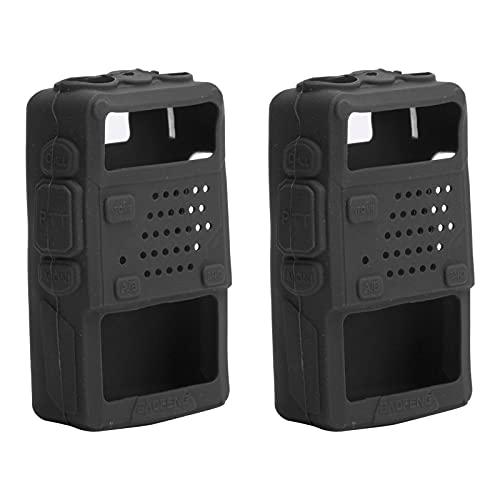 Tgoon Walky Talky Cover, Quality Silicone Walkie Talkie Protective Case Cover Security Offices Radios Long Range with Gel Soft Case for Baofeng Uv ? 5r(Black)