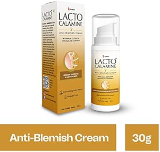 Lacto Calamine Anti Blemish Face Cream | 30g x 3 | Kojic Acid, Botanical Extracts & Vitamin E | Reduces Blemishes & Lightens Skin | Lightens Acne Marks & Spots | No Parabens & Dermatologically Tested