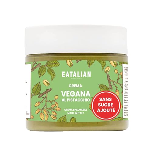 AMZ BETTER - EATALIAN BY AMZ BETTER Crème de pistache végétalienne sans sucres ajoutés, crème à tartiner végétalienne, idéale sur du pain, parfaite avec de la glace et pour Dubai Chocolate, 200 g - -5%