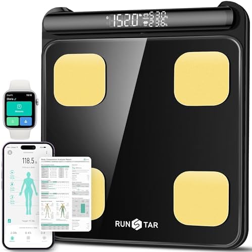 RunStar Smart Scale for Body Weight FSA&HSA Eligible, 8-Electrode Digital Bathroom Scale with BMI, Body Fat Percentage & Muscle Mass to 28 Body Composition and Printable Body Analysis Report