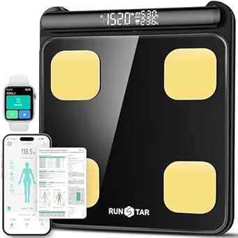 RunStar Smart Scale for Body Weight FSA&HSA Eligible, 8-Electrode Digital Bathroom Scale with BMI, Body Fat Percentage & Muscle Mass to 28 Body Composition and Printable Body Analysis Report
