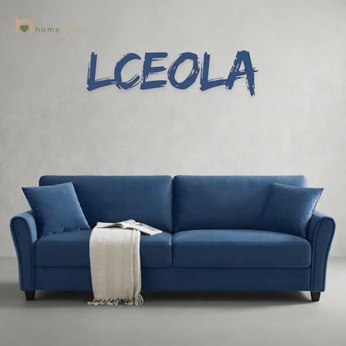 Image of 3 Seater Lceola Premium Fabric Sofa |Stylish And Comfortable Living Room Furniture| Heavy Quality Sofa And Builtin| Throne Of Comfort,Darkblue