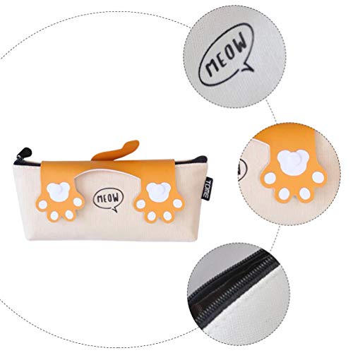NUOBESTY Bolsa para lápis de animal com desenho de animal, estojo para caneta de grande capacidade,