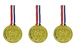 Simba 108612196 - 3 Medaillen zum Umhängen, 3 Goldmedaillen, Rückseite beschriftbar, 6cm, ab 3 Jahren
