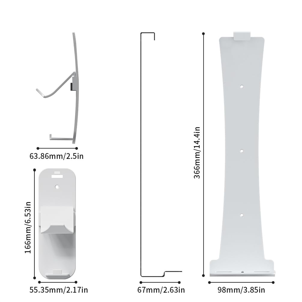Supporto da parete per console PS5 SLIM + gancio di archiviazione PS5 SLIM/PC Gamepad verticale accessori (bianco)