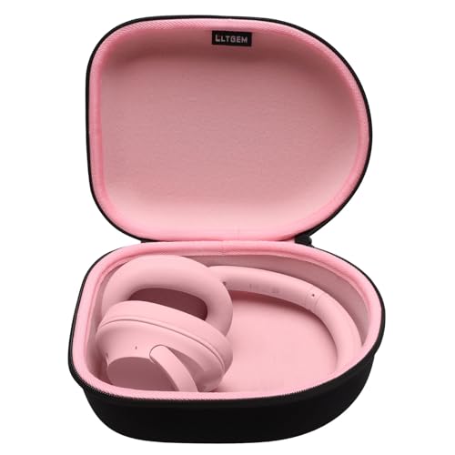 Image of Headphone Headset Case Compatible with Audio-Technica ATH-M20x /JBL /Raycon /Soundcore Anker /Sony /Beats /JLab /TOZO /Logitech /BERIBES /KVIDIO Headphones, Large Headphone Case Hard Shell(Black+Pink)