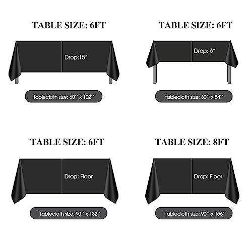 Aocoz Black Tablecloth 60 X 102 Inch- Rectangle Tablecloths Stain-Wrinkle Resistant, And Washable, Decorative Polyester Table Cover For Dining Table, Banquets, Buffet Parties, And Wedding #TOP5
