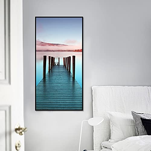 Peinture diamant pont de bois pour décorer votre salon avec une grande broderie 5D