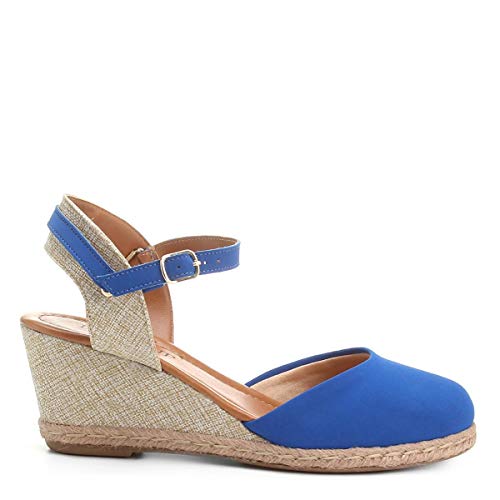 Espadrille Anabela Drezzup Corda Feminina - Azul - 35