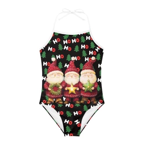 Image of Christmas Girls One-Piece Swimsuits Beach Halter Swimwear Bathing Suit for 3-10 Years