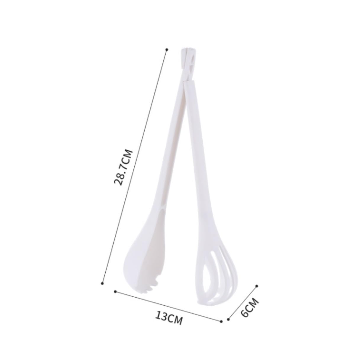 Varillas de Batir para Cocinar Clip De Comida Multifuncional For El Hogar, Clip For Comida Portátil Grueso, Colador De Cuchara De Sopa Con Mango Largo Desmontable Huevos, Espumar, Batir(White)