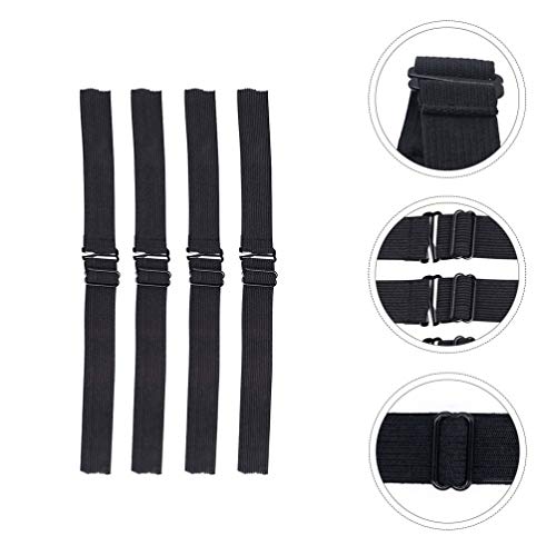 FRCOLOR 4Pcs Elástico Ajustável para Perucas Tiras de Peruca Preta Com Ganchos Acessórios de Peruca