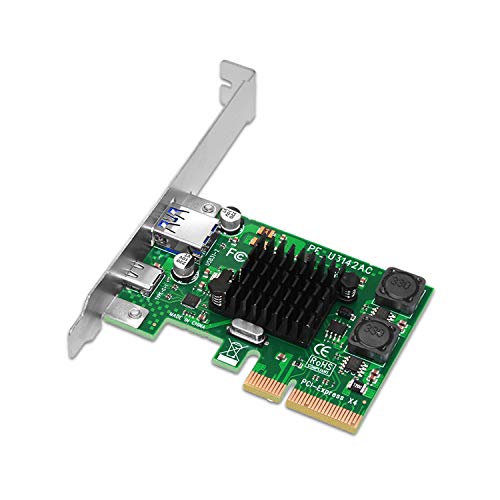 Padarsey HD PCI Express to USB3.1 USB-C Type-c + USB3.1 Type-A Host Controller Card up to USB3.1 Gen-II 10Gbps Supper Speed+ ASM3142 Chipset
