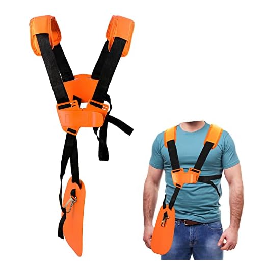 YOUSHARES Trimmer Correa para el Hombro Cortadora de la Podadora Correa de Arnés Doble Hombro con Correa de Nylon Adjuestable para Desbrozadora o gardenning (para Stihl FS, Serie km),Naranja